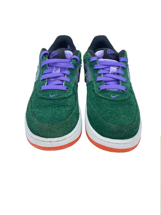 Nike Other - Nike Kids Green Suede Sneakers with Purple Laces Size 12C